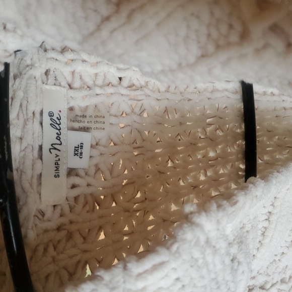 Simply Noelle Winter White Knit Hooded Wrap Around Sz XL Sweater Cardigan - Picture 2 of 11
